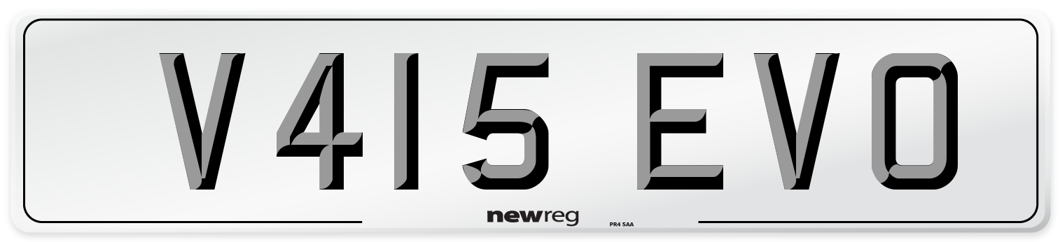 V415 EVO Number Plate from New Reg